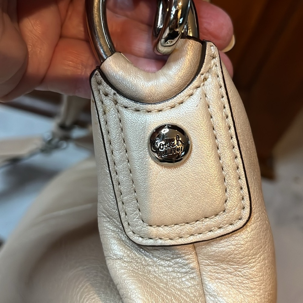 Coach  Kristen 16808 metallic pearl leather Shoulder bag  Satchel  Crossbody EUC - Picture 9 of 17